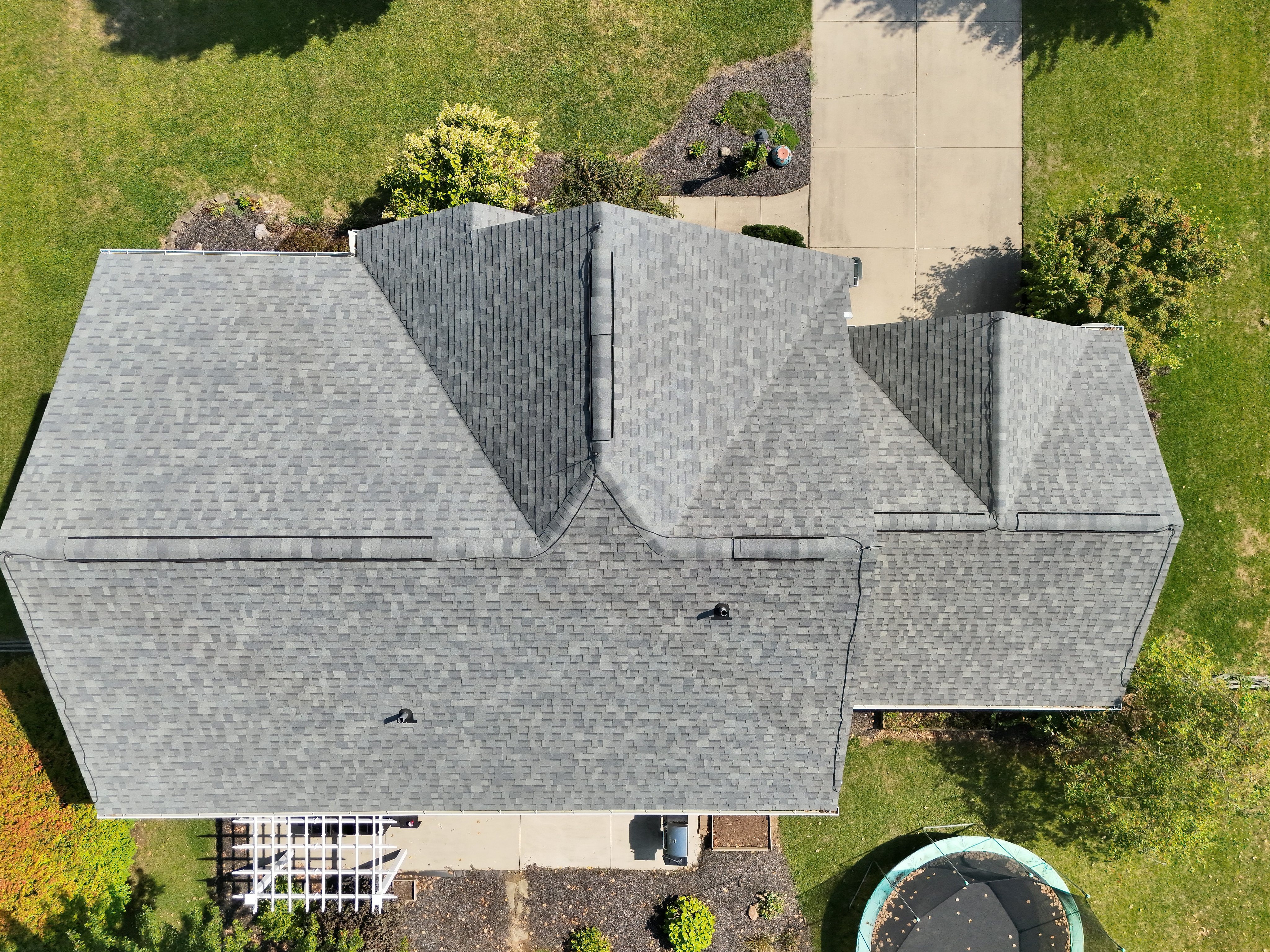 Full residential roof overhead view