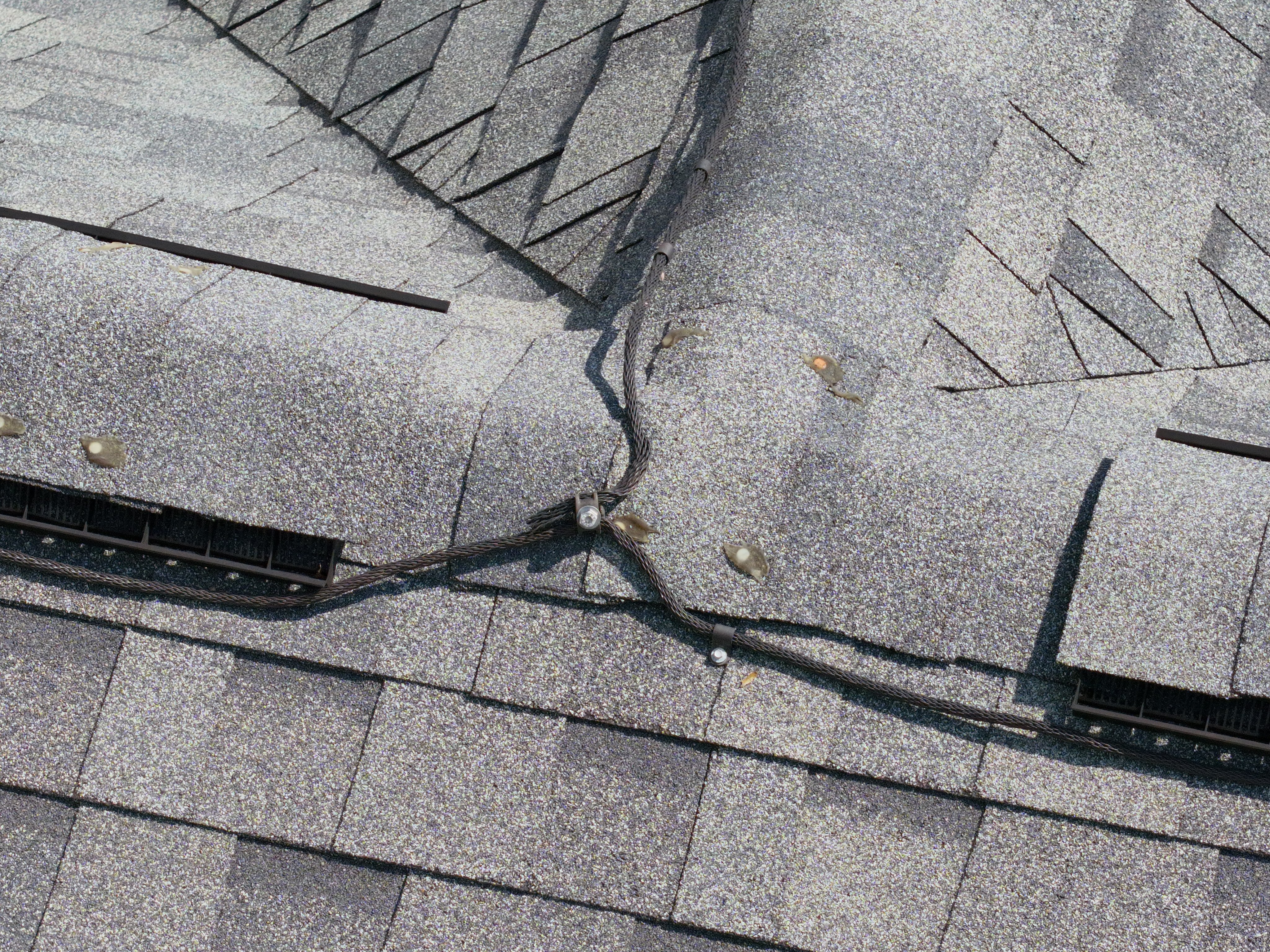 Close-up roof shingle detail